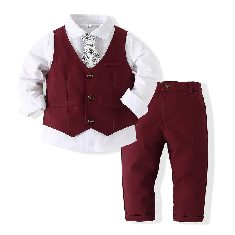 KK BRAND -Kids’ 3-Piece Gentleman Suit Set –  For birthdays, weddings, or special family events 2025