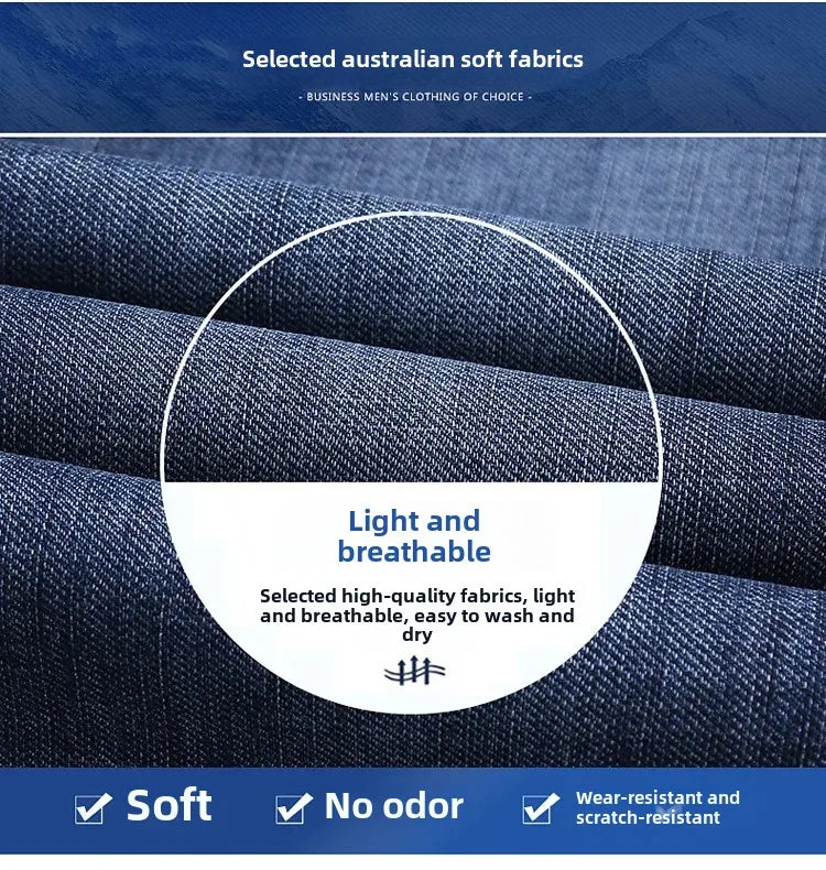 KK BRAND – Men’s Loose Fit Stretch Denim Jeans (Blue) Comfort Meets Confidence – Perfect for Spring  Summer Business Casual 2025