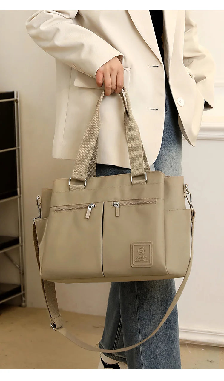 👜 KK BRAND – Leather-Nylon Shoulder Tote Bag Where Elegance Meets Everyday Function 2025