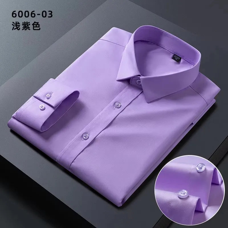 KK BRAND – Men’s Seamless Smart Casual Dress Shirt | Non-Iron Microfiber Cotton | Spring Office Style 2025