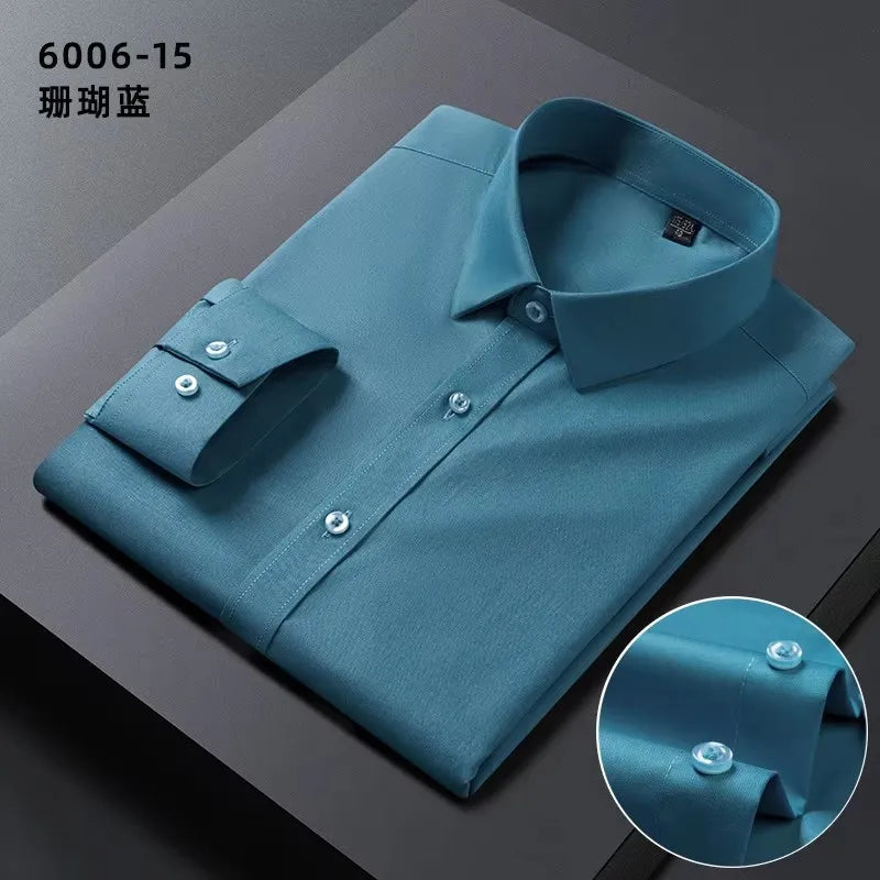 KK BRAND – Men’s Seamless Smart Casual Dress Shirt | Non-Iron Microfiber Cotton | Spring Office Style 2025