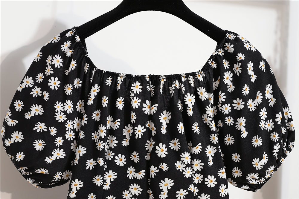 BY KK BRAND GIRLS' MULTI-COLOR DIGITAL PRINTED A-LINE SKIRT DRESS – PUFF SLEEVES &amp; SQUARE NECKLINE FOR SUMMER STYLE | 2025