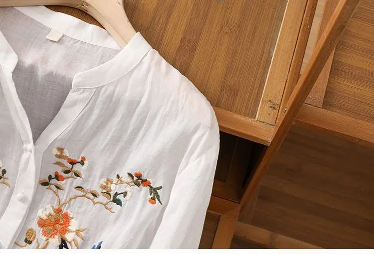 🌿 KK BRAND Embroidered V-Neck SHIRT FOR WOMEN'S / GIRLS – Ethnic-Inspired Elegance for Spring Summer 2025