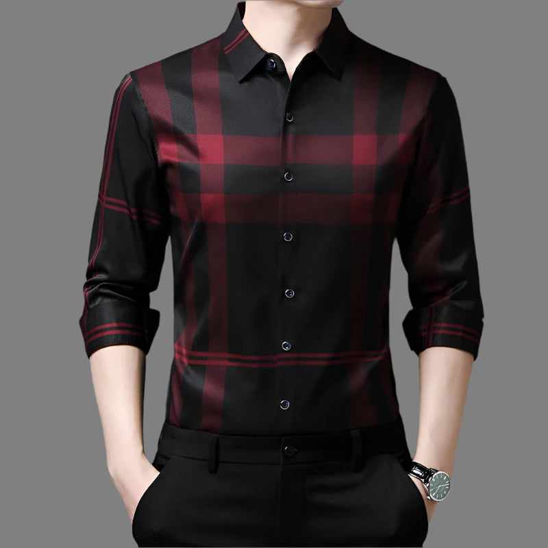 ✨ BY KK BRAND | MEN’S STRIPED CHECK DESIGN SHIRT – ALL SEASONS  | SMART BREATHABLE COTTON BLEND  | 2025