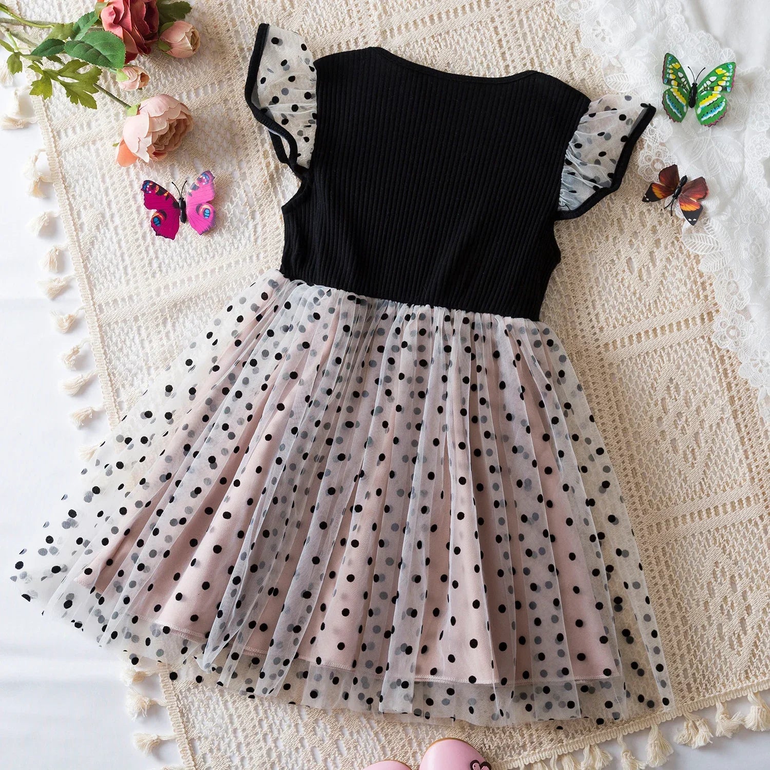 KK BRAND BLACK & PINK SKIRT + SHIRT SET FOR BABY GIRLS | SUMMER & SCHOOLWEAR STYLE | AGES 1–3 YEARS | 2025