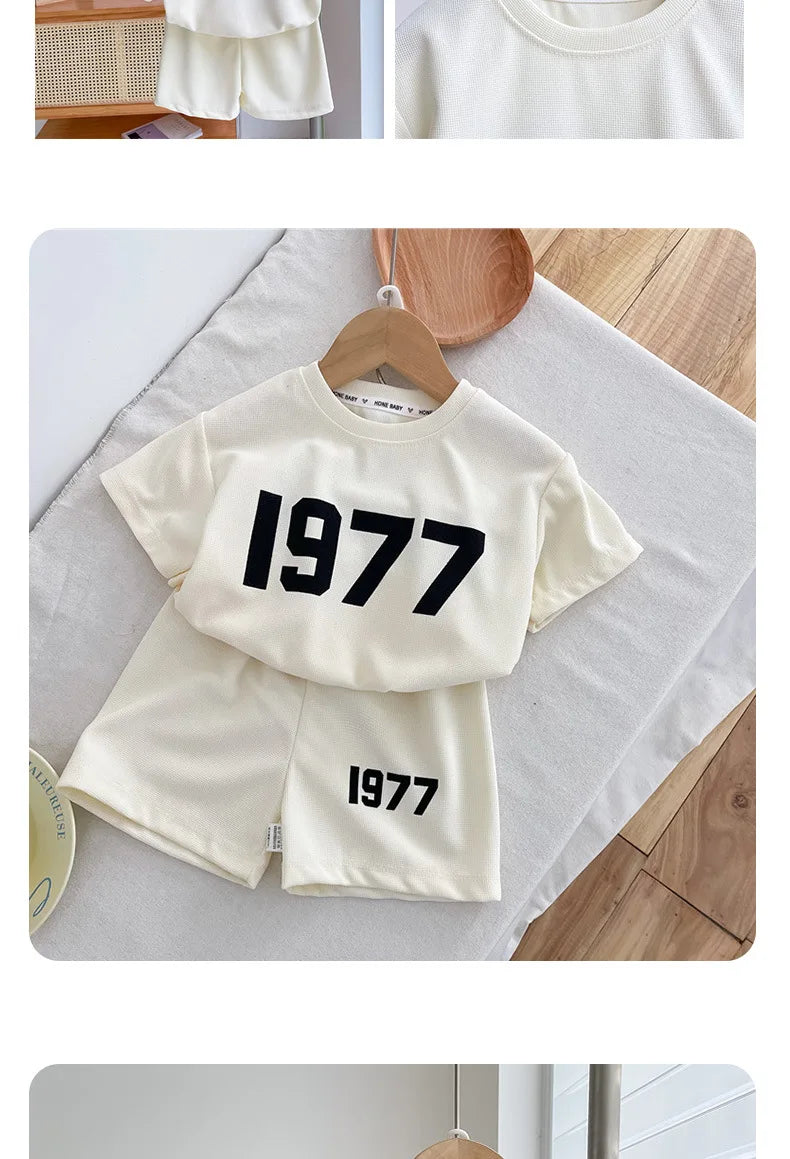 🔤 KK BRAND BOYS' LETTER PRINT 2-PIECE CASUAL SUMMER SET (1–3 YEARS) | 2025