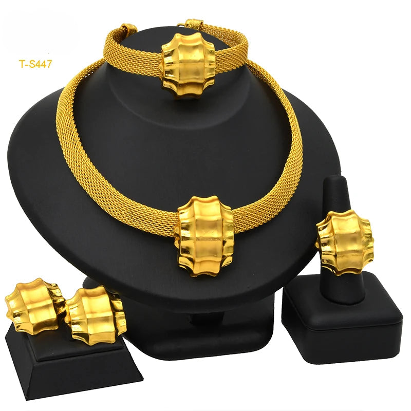 ✨ Women’s Gold Bohemian Jewelry Set – BY KK BRAND Dubai Wedding Collection (4-Piece Set) |2025