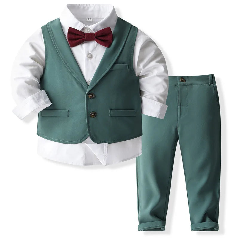 KK BRAND -Kids’ 3-Piece Gentleman Suit Set –  For birthdays, weddings, or special family events 2025