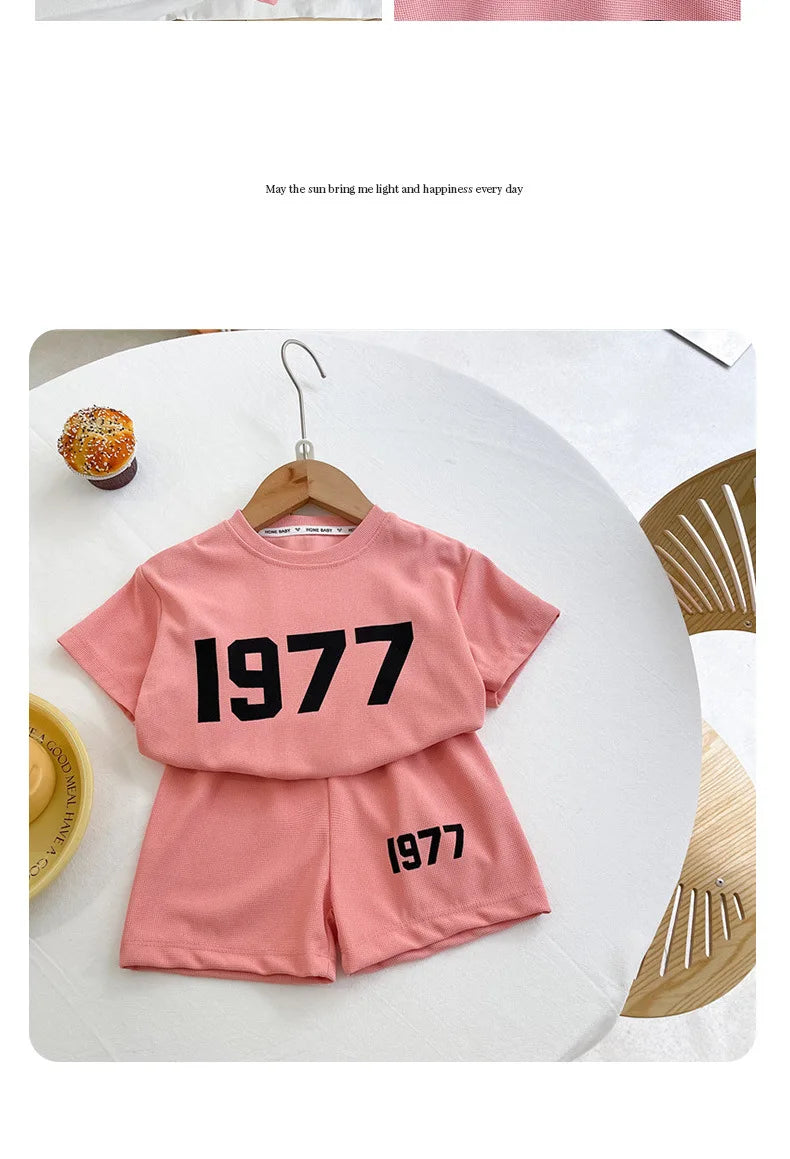 🔤 KK BRAND BOYS' LETTER PRINT 2-PIECE CASUAL SUMMER SET (1–3 YEARS) | 2025