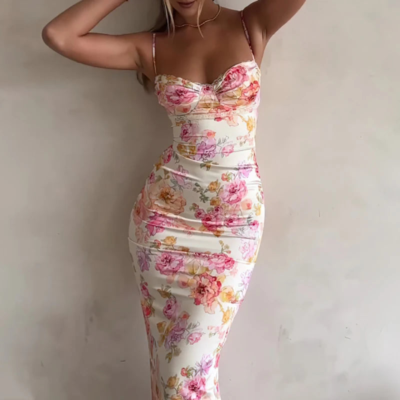 KK BRAND – Printed Long Shirt for Women | Spaghetti Strap, Summer 2025 Collection | 2025