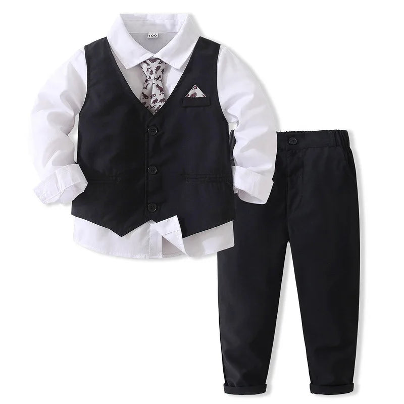 KK BRAND -Kids’ 3-Piece Gentleman Suit Set –  For birthdays, weddings, or special family events 2025