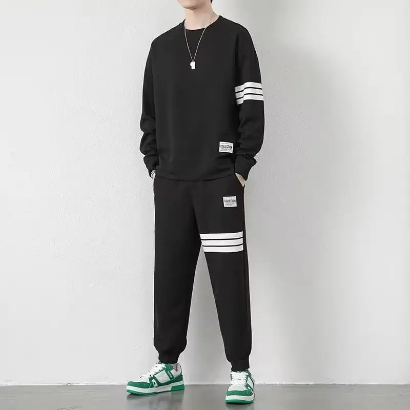 ✨ KK BRAND MEN’S WHITE STRIPE TRACK SUIT SET | COTTON WARM BLEND |  2025 EDITION