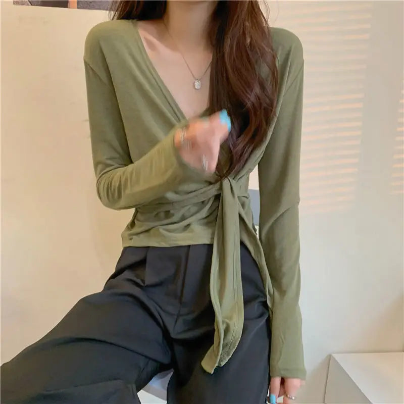 🌿 KK BRAND V-NECK BATIK COTTON CROP TOPS T.SHIRT – COTTON COMFORT. TROPICAL TEXTURE. CAREFREE ENERGY | 2025