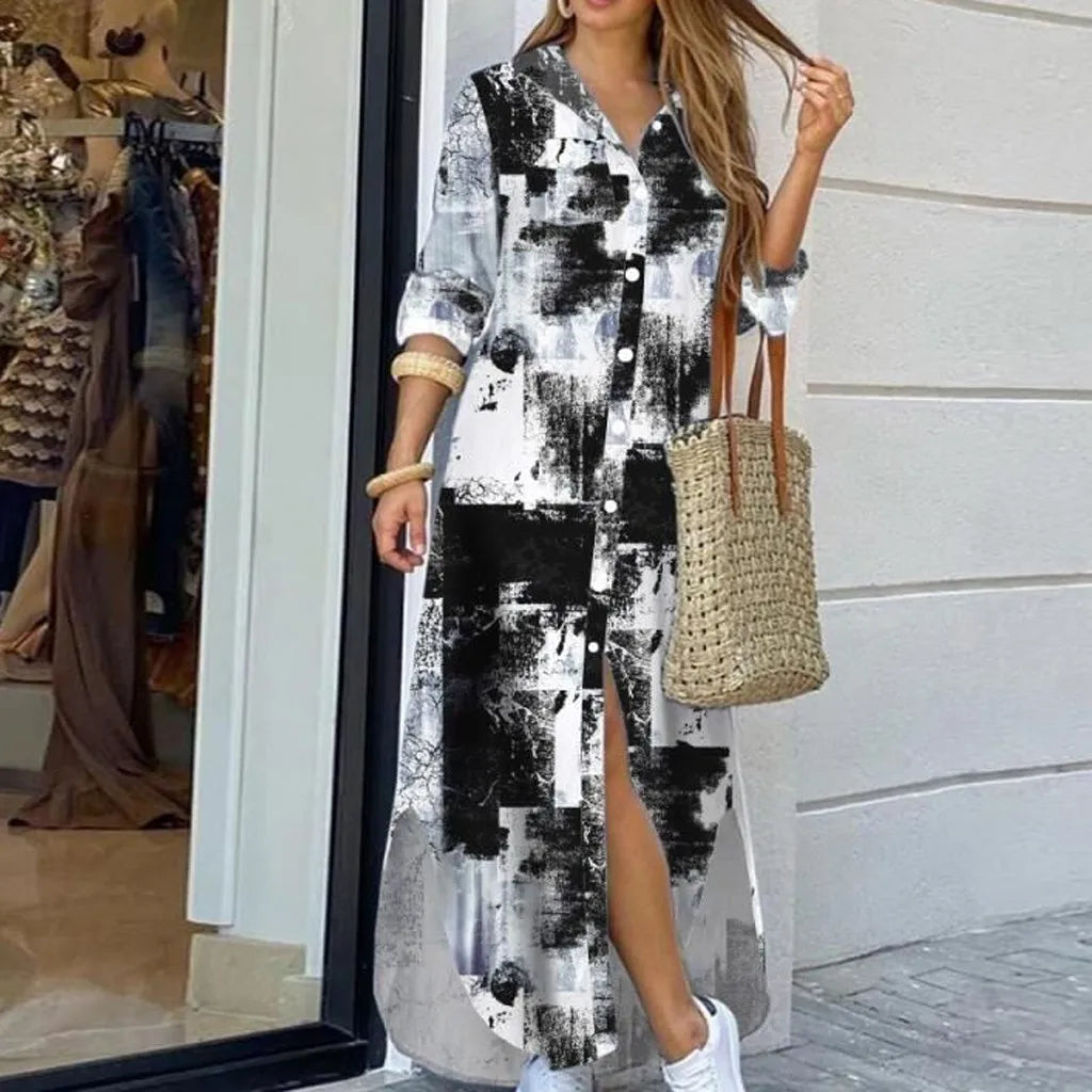 ✨ KK BRAND Women’s Front-Open Printed Long Gown Dress – Smart, Elegant, and Effortlessly Chic & STYLISH DRESS 2025