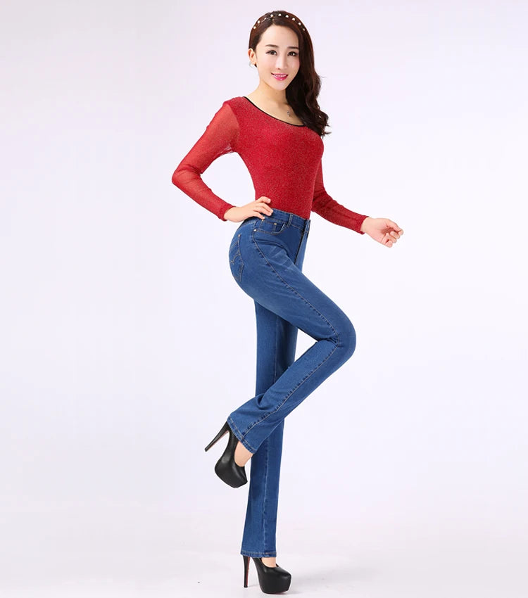 👖 KK BRAND | WOMEN'S DENIM REDEFINED LUXE STRETCH HIGH-WAISTED STRAIGHT JEANS | 2025