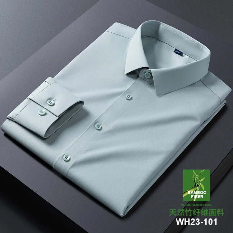 KK BRAND – Men’s Seamless Smart Casual Dress Shirt | Non-Iron Microfiber Cotton | Spring Office Style 2025
