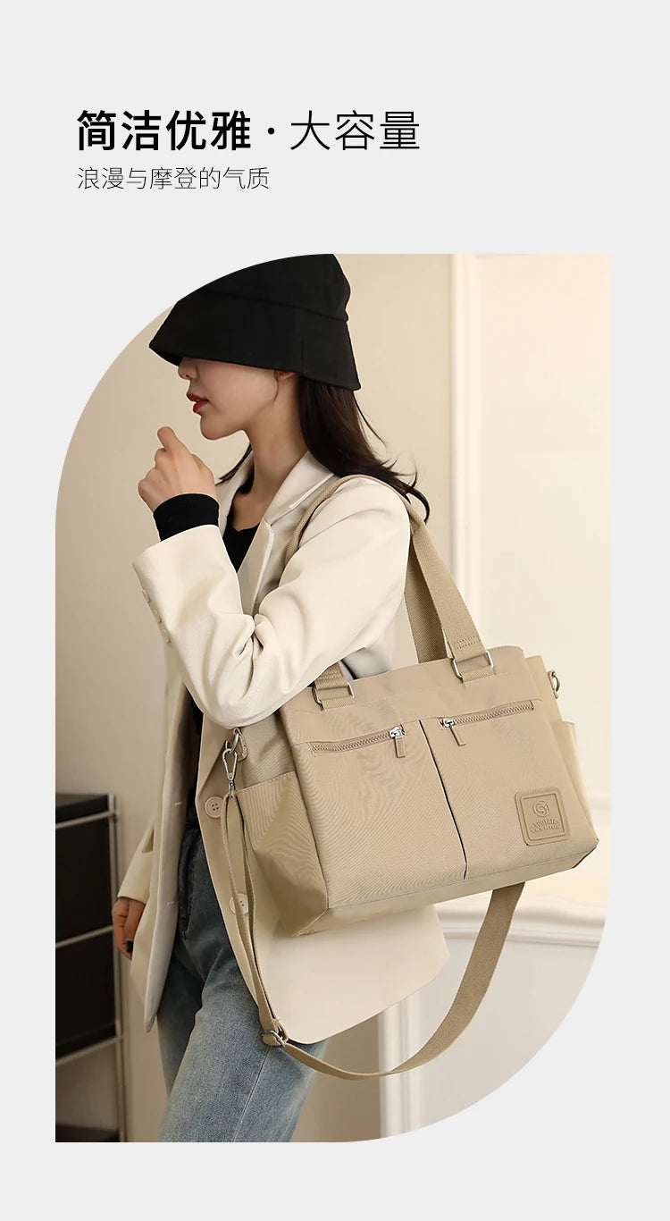 👜 KK BRAND – Leather-Nylon Shoulder Tote Bag Where Elegance Meets Everyday Function 2025