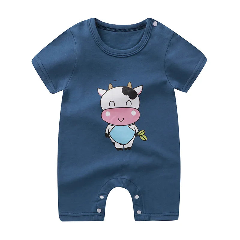 White Contrast Cartoon Romper – Spring &amp; Autumn Edition  By KK BRAND – For Your Little One’s Everyday Adventures 2025
