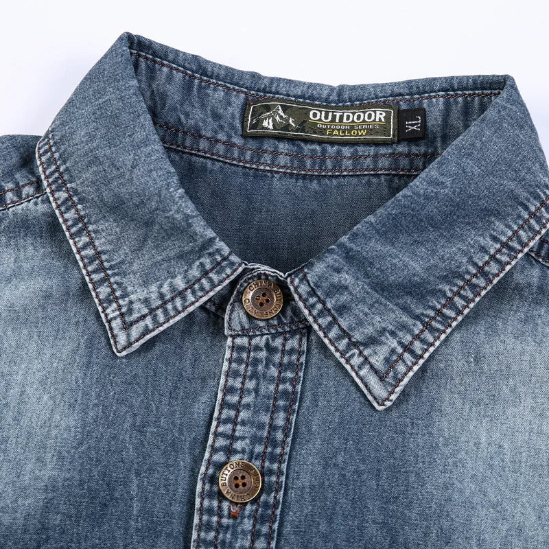 👕 KK BRAND MEN’S HALF SLEEVE DENIM SHIRT – SUMMER | COTTON DENIM | CONTRAST COLOR SUMMER STAPLE | 2025 EDITION
