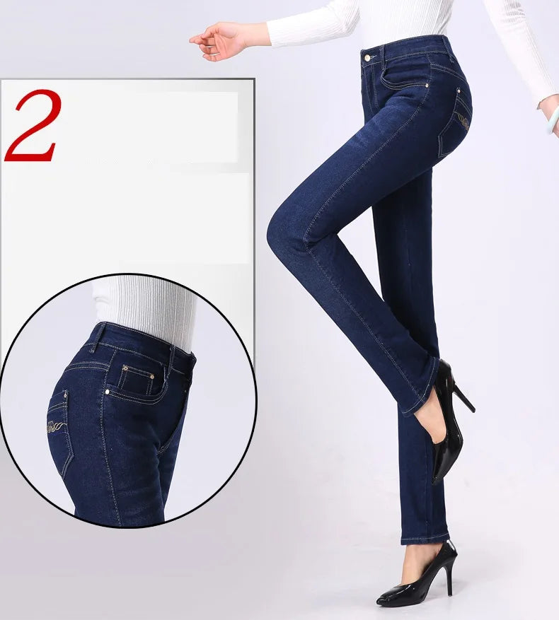 👖 KK BRAND | WOMEN'S DENIM REDEFINED LUXE STRETCH HIGH-WAISTED STRAIGHT JEANS | 2025