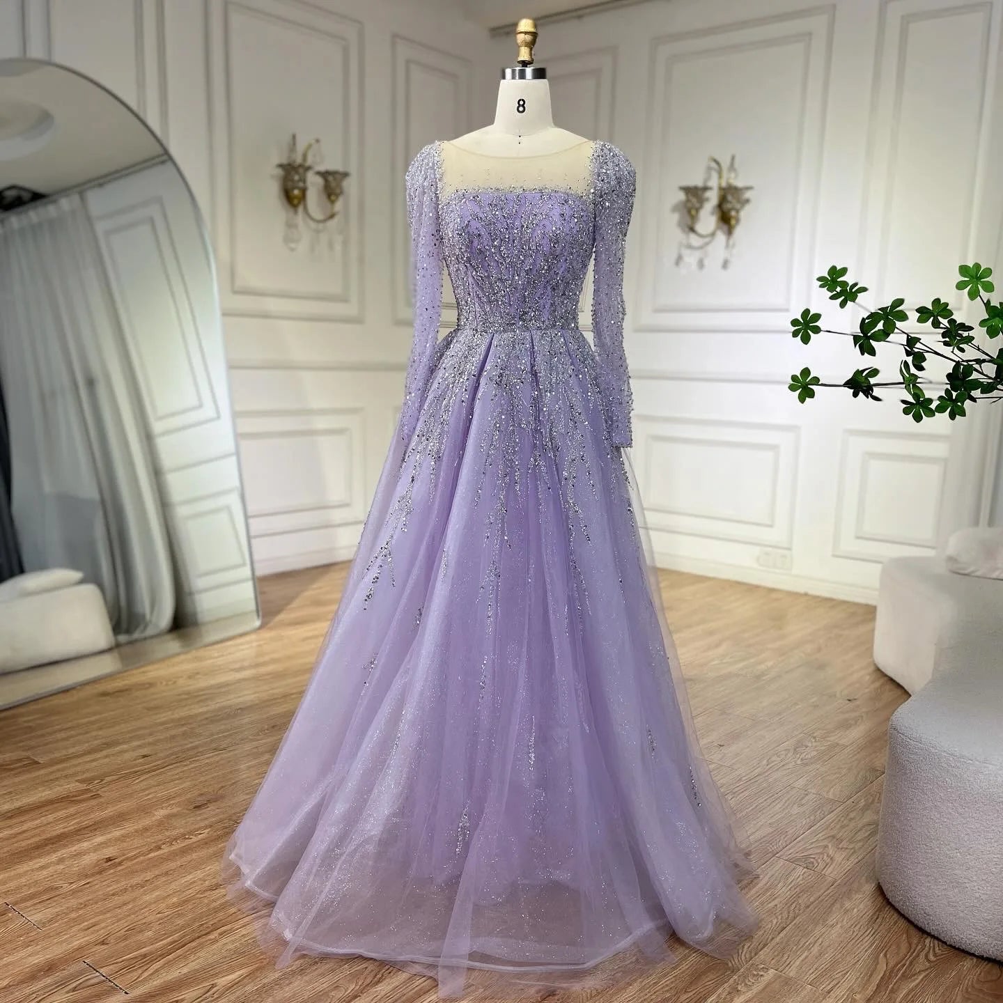 💫 Exquisite Full-Sleeve Tulle A-Line Dress – KK BRAND Signature Elegance  women and girls who appreciate timeless beauty. 2025