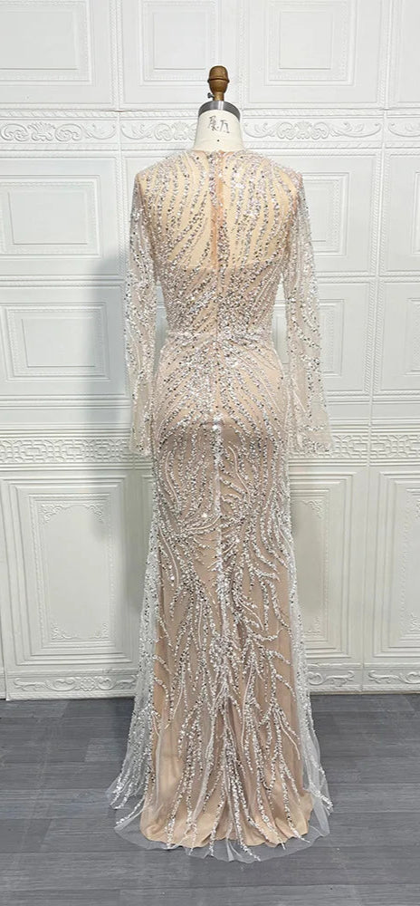 ✨ KK BRAND | ELEGANT BEADED SILK WASHING WEAR EVENING GOWN – WOMEN’S FORMAL TULLE MASTERPIECE | 2025