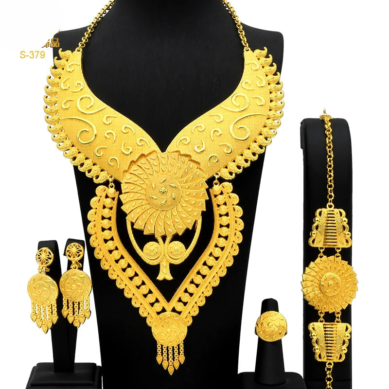 ✨ Women’s Gold Bohemian Jewelry Set – BY KK BRAND Dubai Wedding Collection (4-Piece Set) |2025