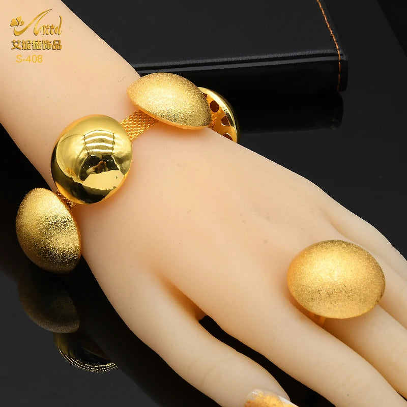 ✨ Women’s Gold Bohemian Jewelry Set – BY KK BRAND Dubai Wedding Collection (4-Piece Set) |2025