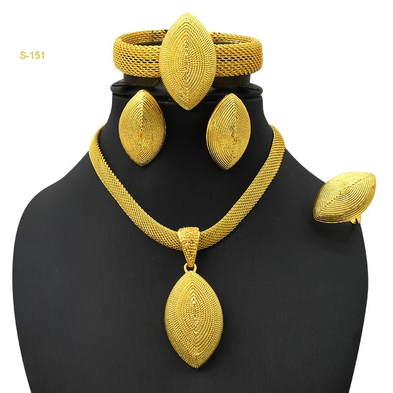 ✨ Women’s Gold Bohemian Jewelry Set – BY KK BRAND Dubai Wedding Collection (4-Piece Set) |2025