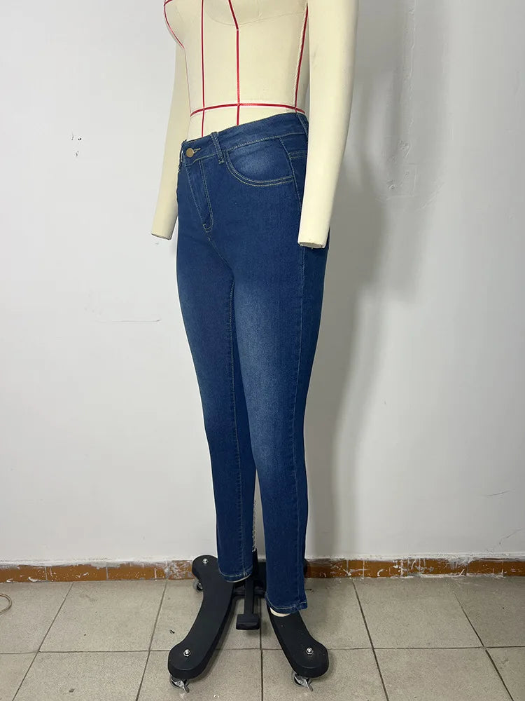 👖 KK BRAND WOMEN’S HIGH-WAIST SKINNY DENIM JEANS – ELEGANT STRETCH FIT | 2025