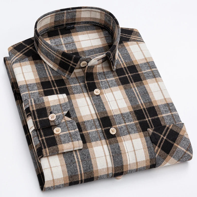 🖤 KK BRAND Men’s Classic Plaid Flannel Shirt – Smart Casual Comfort in Timeless Style 🖤 | 2025