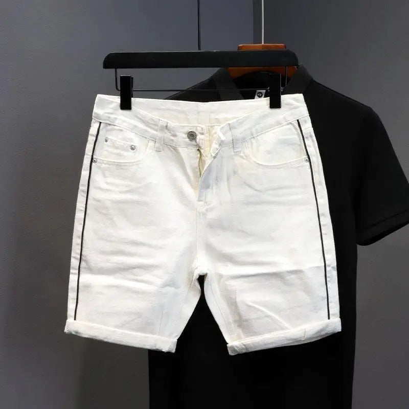 Slim Fit Striped Denim Shorts – Casual & Fashionable for Everyday Wear!