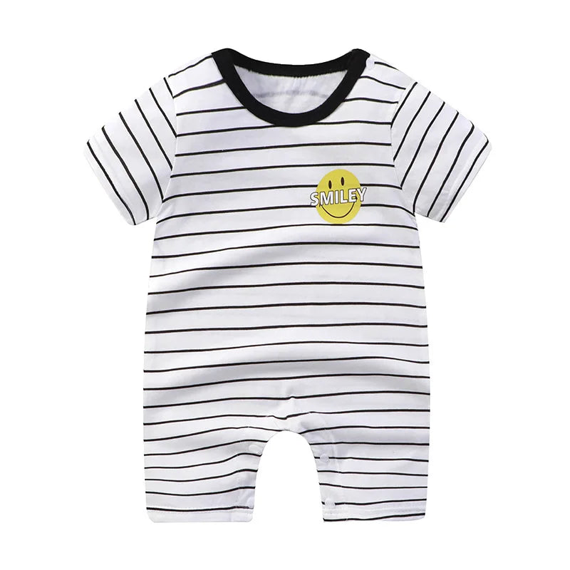 White Contrast Cartoon Romper – Spring &amp; Autumn Edition  By KK BRAND – For Your Little One’s Everyday Adventures 2025