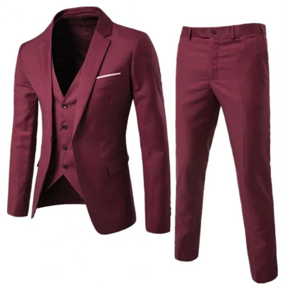 💼 KK BRAND Men’s 3-Piece Formal Suit – Slim Fit Elegance for Business & Special Occasions | 2025