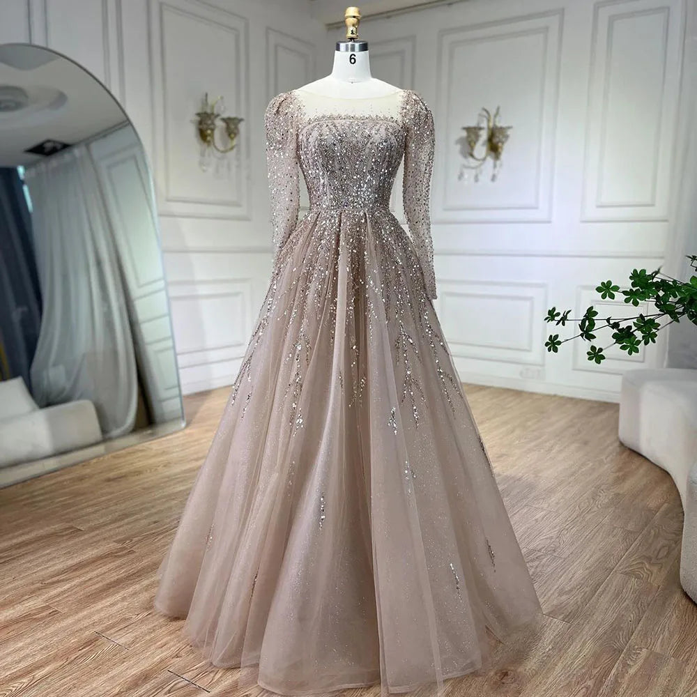 💫 Exquisite Full-Sleeve Tulle A-Line Dress – KK BRAND Signature Elegance  women and girls who appreciate timeless beauty. 2025