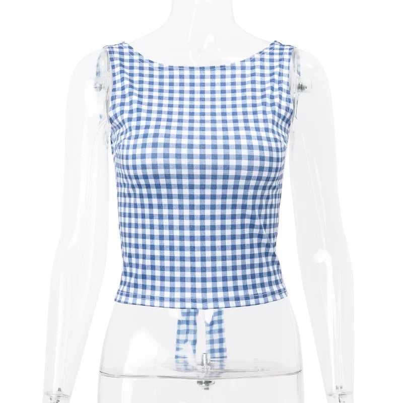 BY KK BRAND – Check Design Cotton Top | Summer & Streetwear Edit | 2025