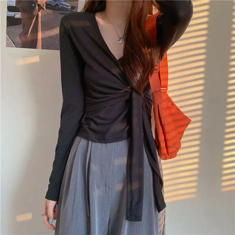 🌿 KK BRAND V-NECK BATIK COTTON CROP TOPS T.SHIRT – COTTON COMFORT. TROPICAL TEXTURE. CAREFREE ENERGY | 2025