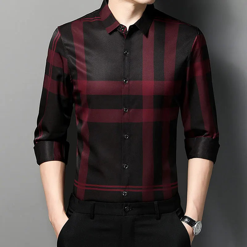 ✨ BY KK BRAND MEN’S STRIPED CHECKERED SHIRT – ALL SEASONS  SHARP BROADCLOTH TEXTURE | MODERN CHECKERED STYLE | 2025