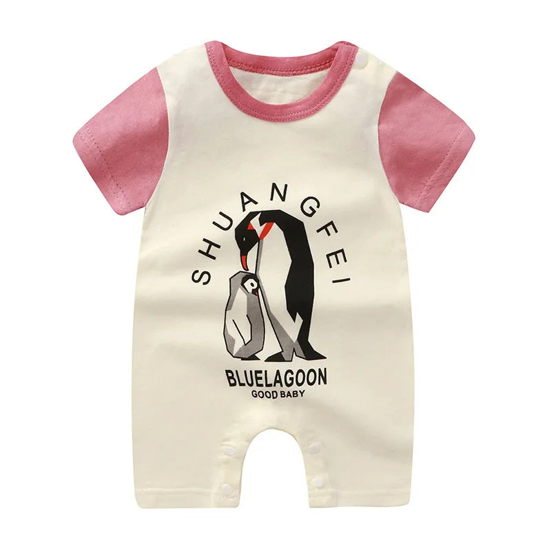 White Contrast Cartoon Romper – Spring &amp; Autumn Edition  By KK BRAND – For Your Little One’s Everyday Adventures 2025