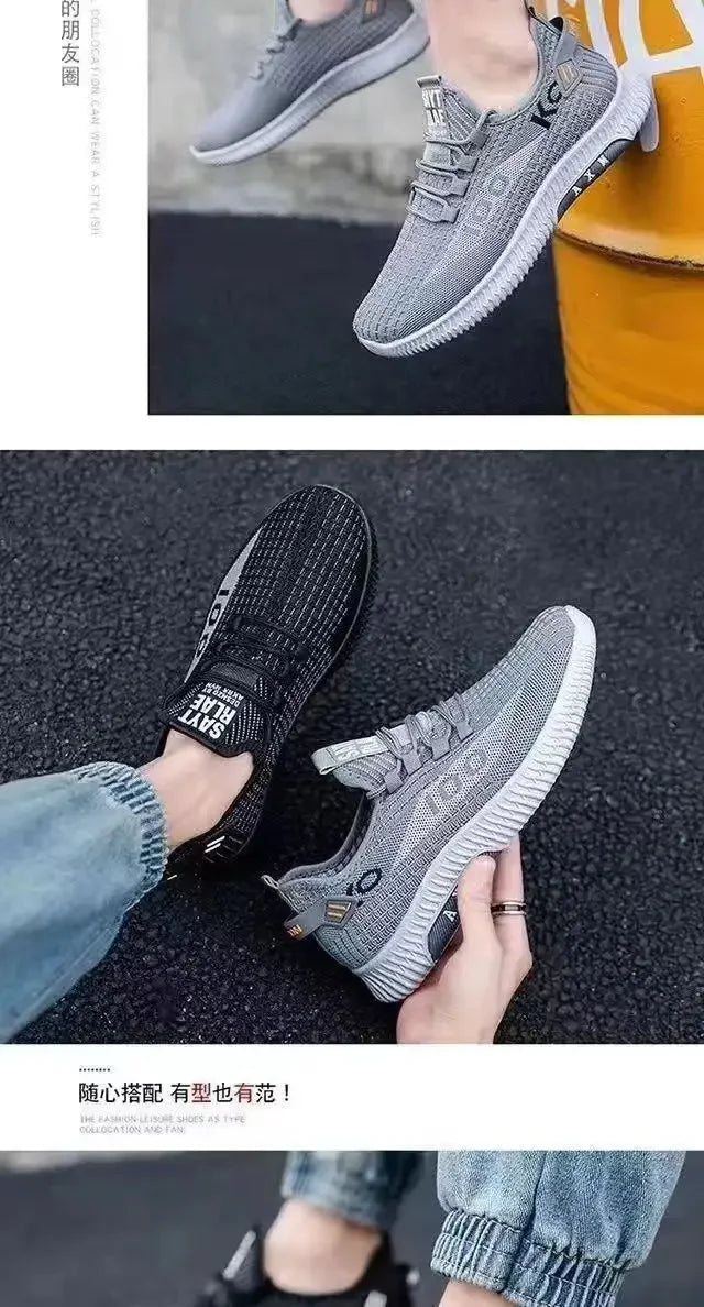 Spring Lightweight Breathable Mesh Sneakers for Men – Trendy & Comfortable Joggers | KK BRAND 2025