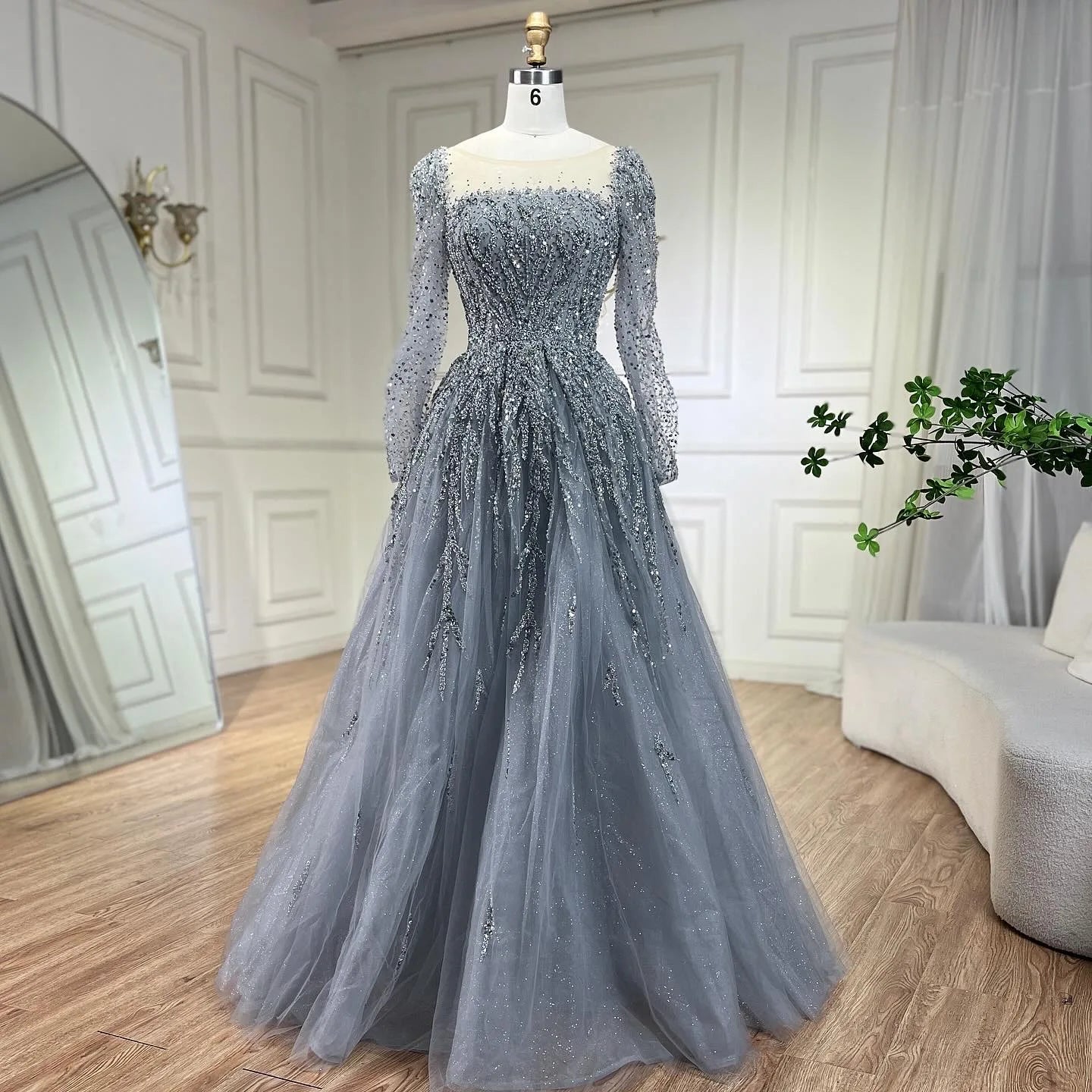 💫 Exquisite Full-Sleeve Tulle A-Line Dress – KK BRAND Signature Elegance  women and girls who appreciate timeless beauty. 2025