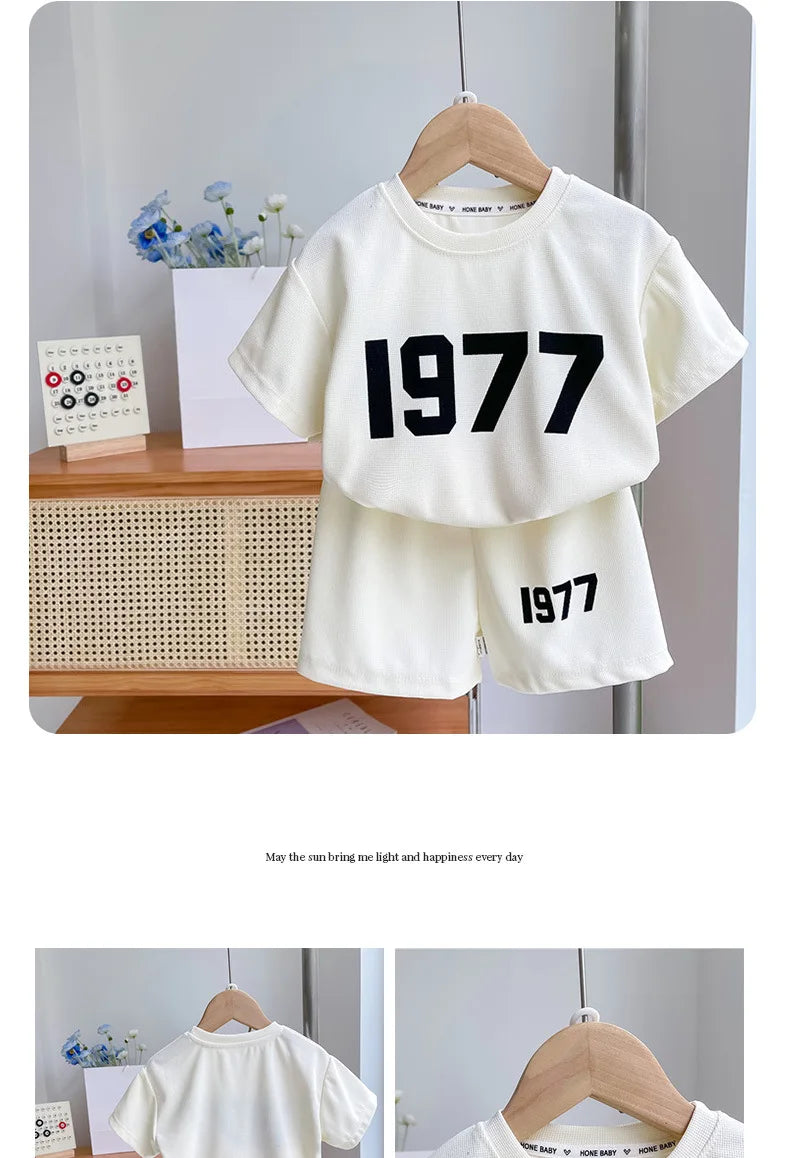 🔤 KK BRAND BOYS' LETTER PRINT 2-PIECE CASUAL SUMMER SET (1–3 YEARS) | 2025