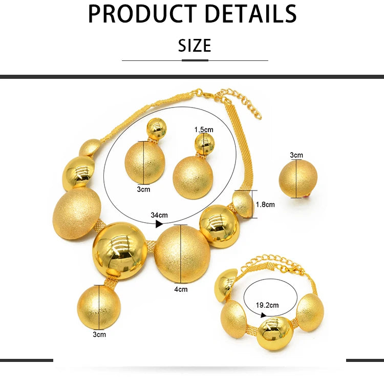 ✨ Women’s Gold Bohemian Jewelry Set – BY KK BRAND Dubai Wedding Collection (4-Piece Set) |2025