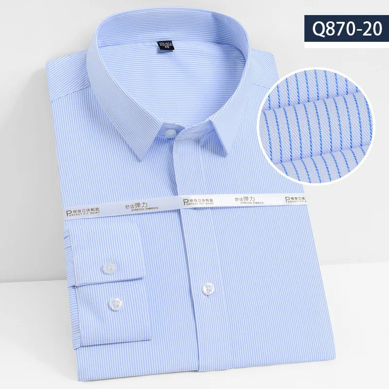 KK BRAND – Men’s Seamless Smart Casual Dress Shirt | Non-Iron Microfiber Cotton | Spring Office Style 2025