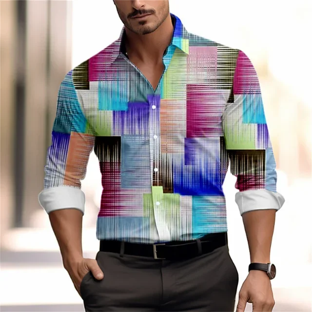 👔 KK BRAND | MEN’S MULTI-COLOR DIGITAL 3D PRINT SHIRT – | 2025 EDITION