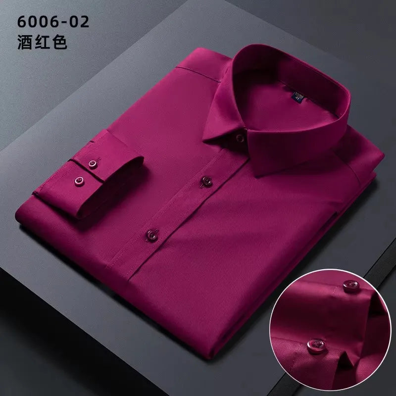 KK BRAND – Men’s Seamless Smart Casual Dress Shirt | Non-Iron Microfiber Cotton | Spring Office Style 2025