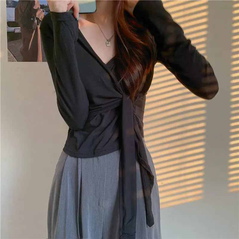 🌿 KK BRAND V-NECK BATIK COTTON CROP TOPS T.SHIRT – COTTON COMFORT. TROPICAL TEXTURE. CAREFREE ENERGY | 2025