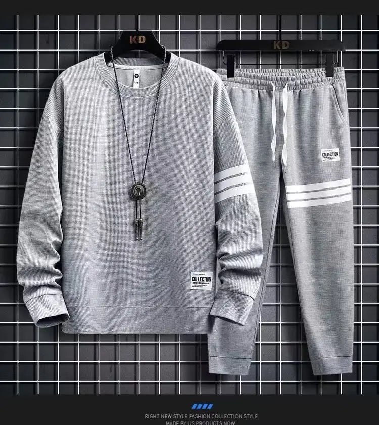 ✨ KK BRAND MEN’S WHITE STRIPE TRACK SUIT SET | COTTON WARM BLEND |  2025 EDITION