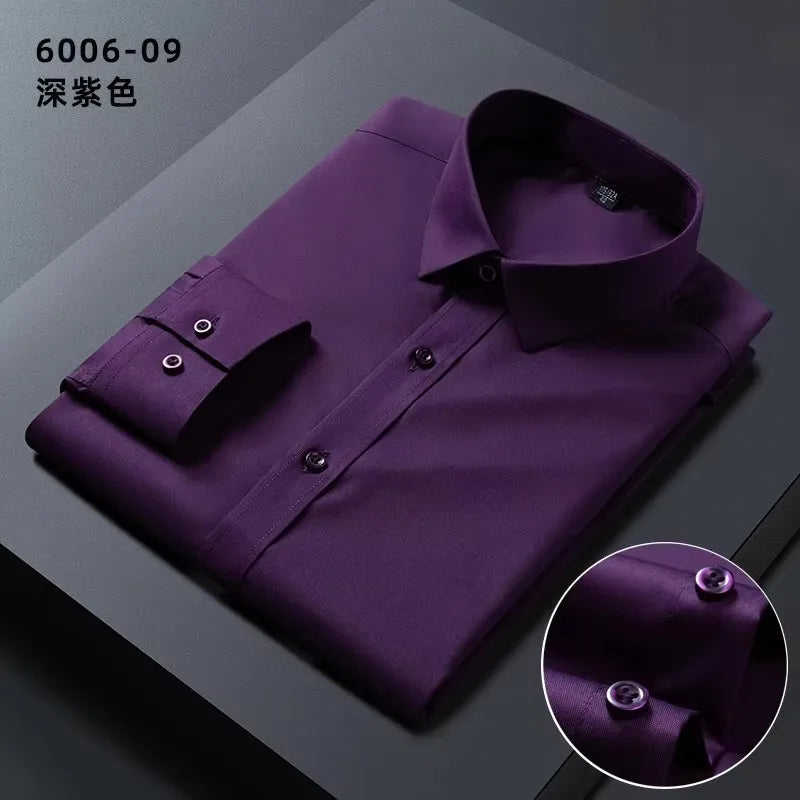 KK BRAND – Men’s Seamless Smart Casual Dress Shirt | Non-Iron Microfiber Cotton | Spring Office Style 2025