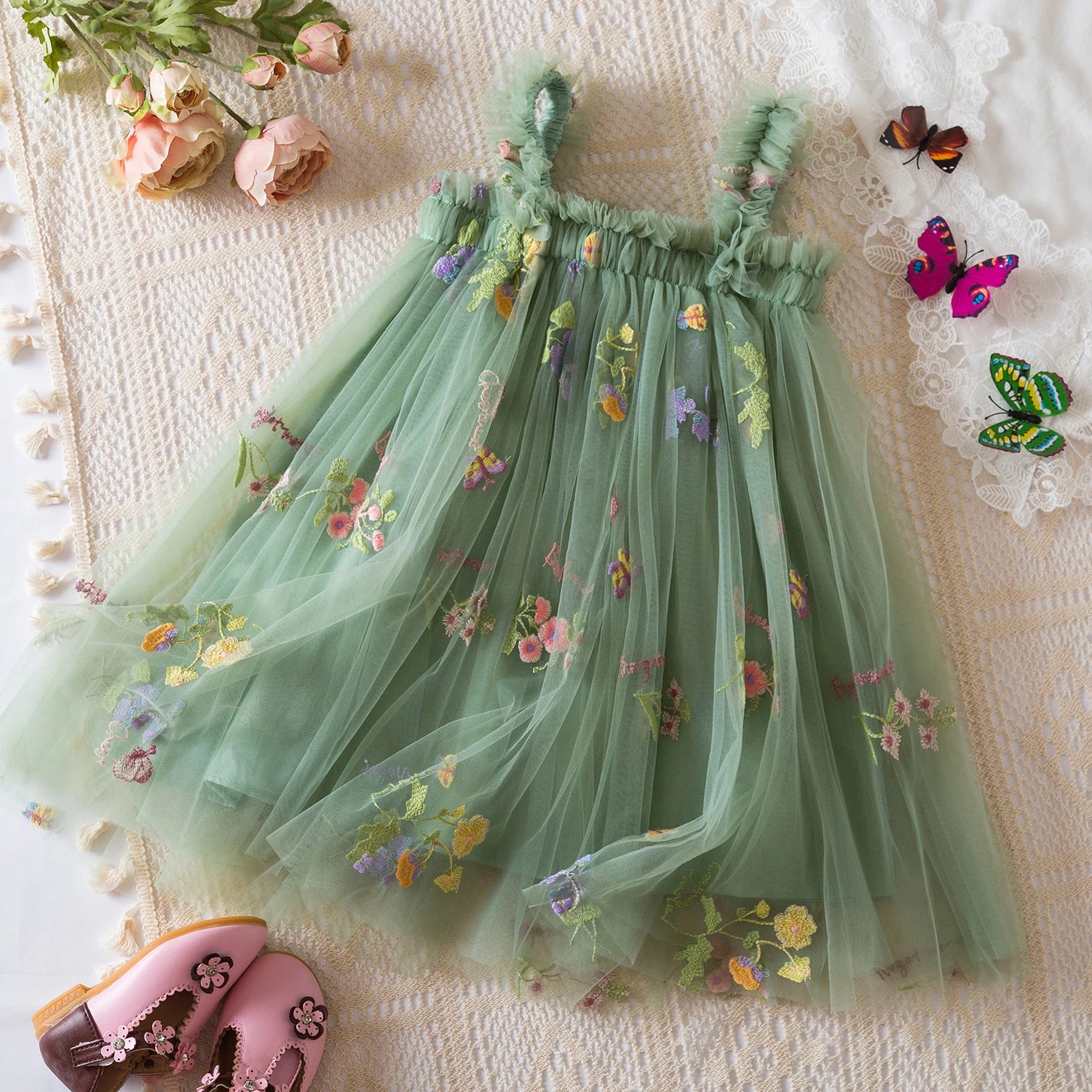 Little Princess Backless Embroidered Dress – Spring Ball Gown by KK BRAND 2025